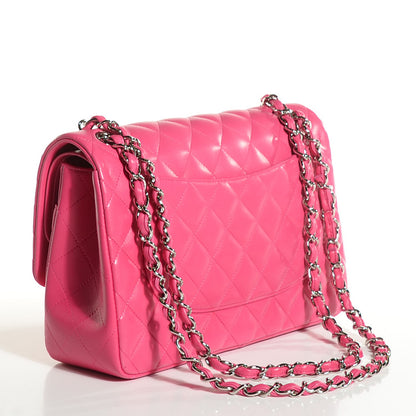 Chanel Lambskin Quilted Jumbo Double Flap Fuchsia 3 of 9