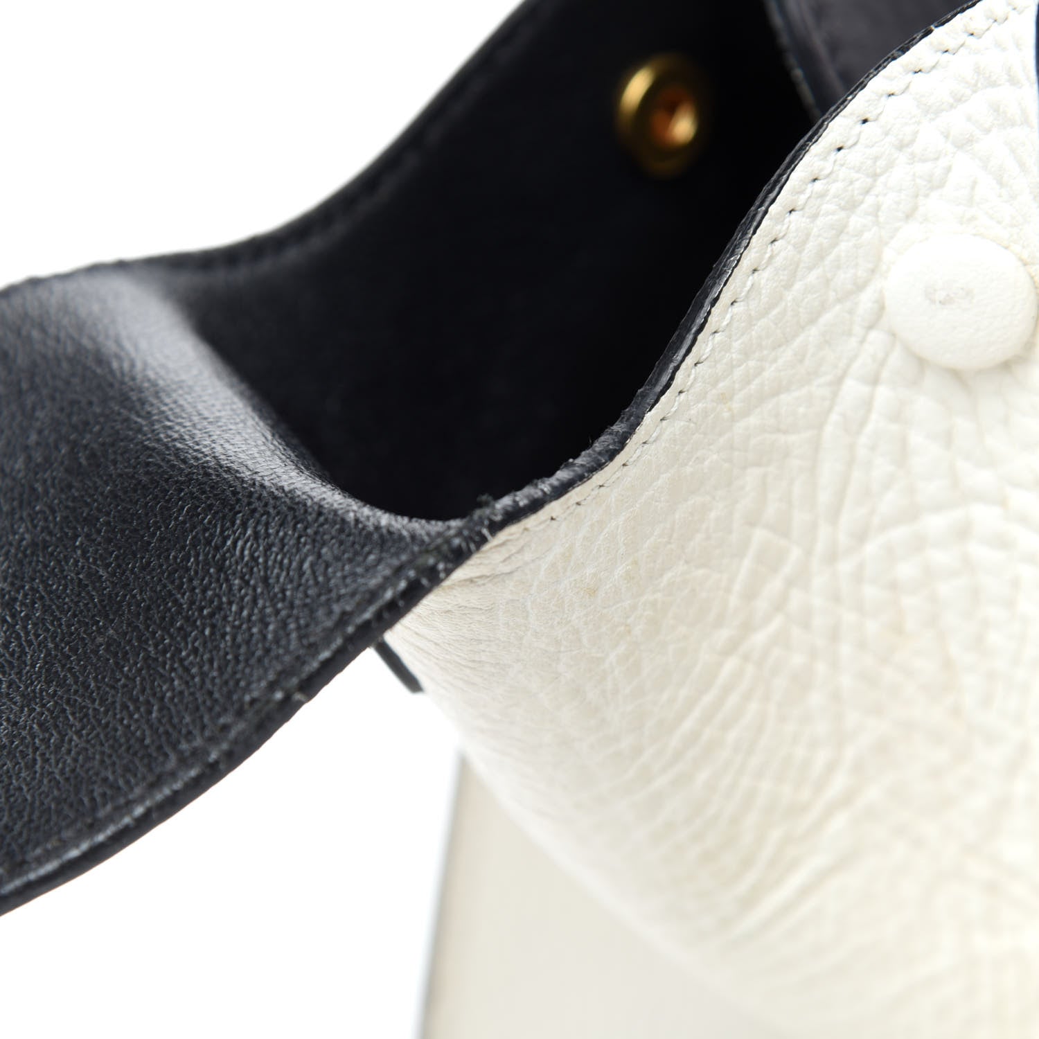 Celine Elephant Calfskin Bi-Color Small Tie Knot Tote White Black 20 of 22