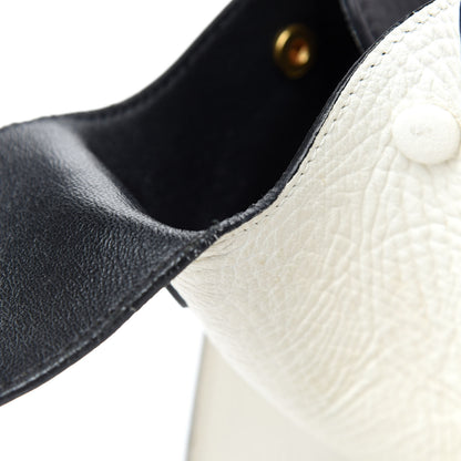 Celine Elephant Calfskin Bi-Color Small Tie Knot Tote White Black 20 of 22