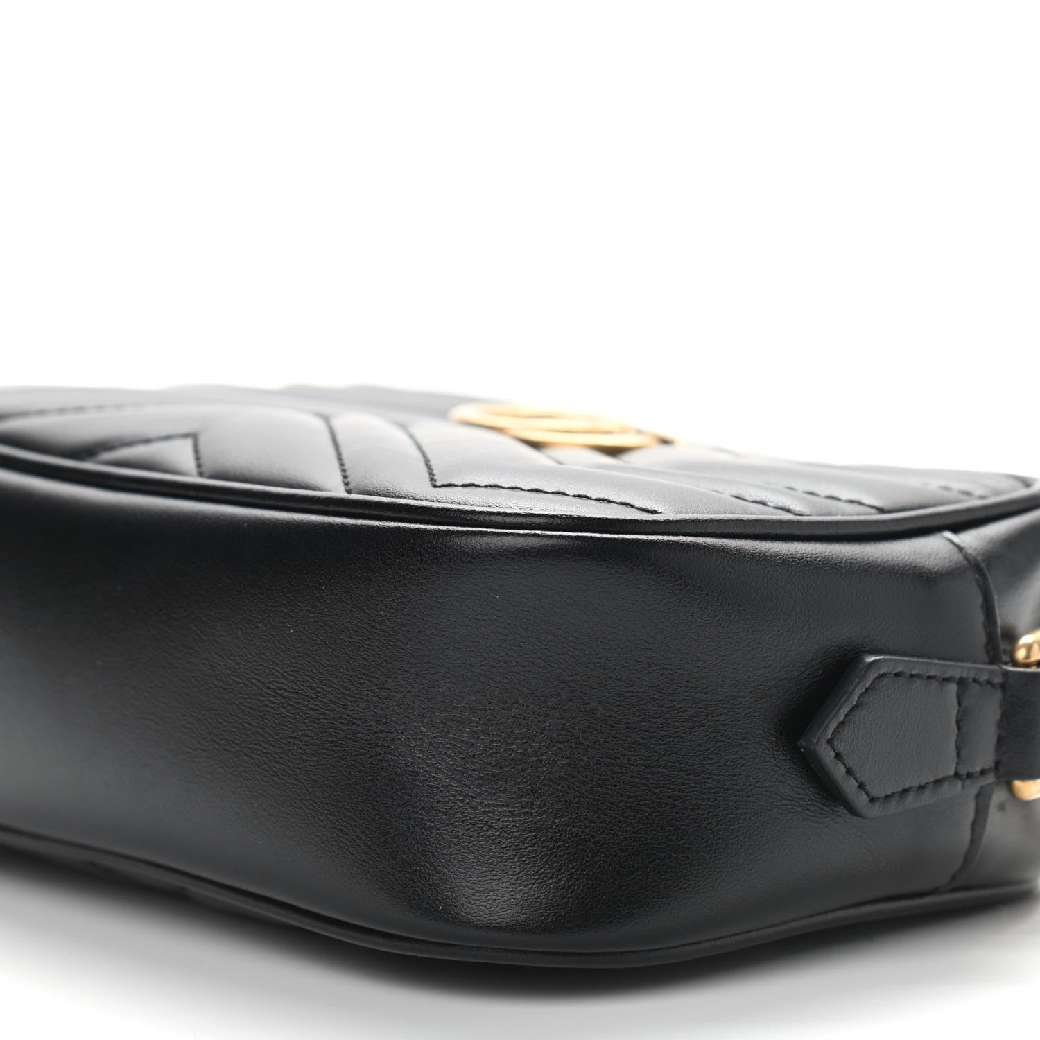 Gucci Calfskin Matelasse Mini GG Marmont Chain Shoulder Bag Black 9 of 9