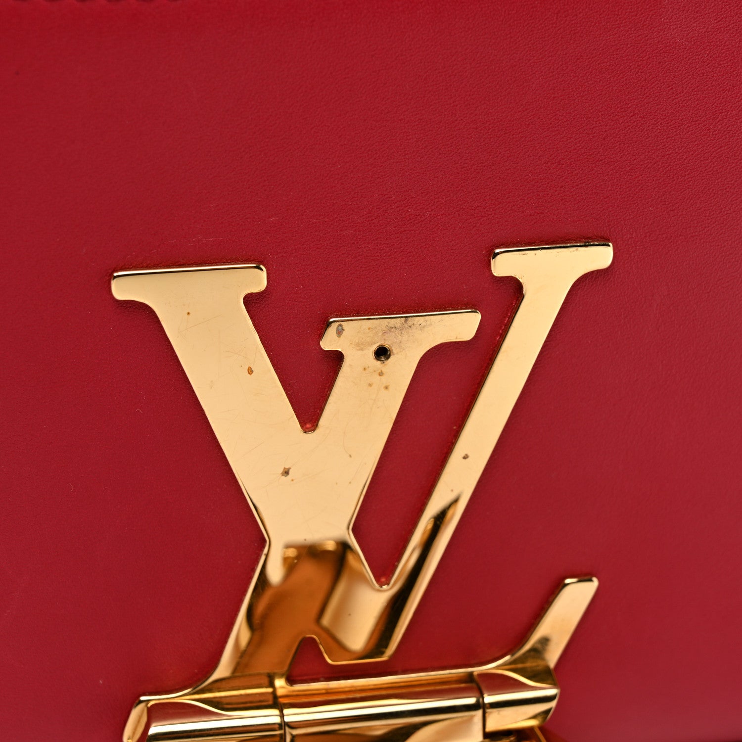 Louis Vuitton Calfskin Chain Louise MM Red 10 of 12