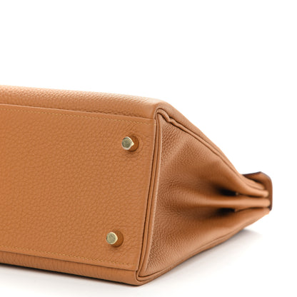 Hermes Togo Shiny Niloticus Crocodile Kelly Retourne Touch 32 Caramel Tabac Camel 10 of 10
