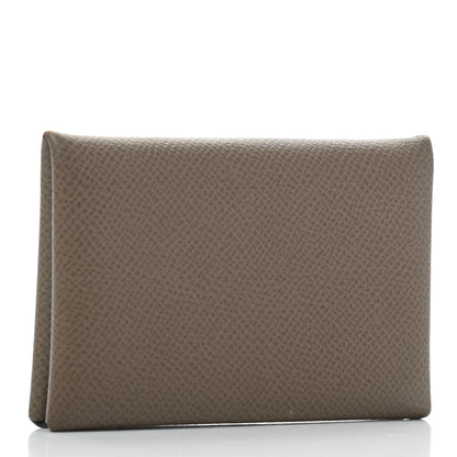 Hermes Epsom Calvi Card Case Etoupe 3 of 7