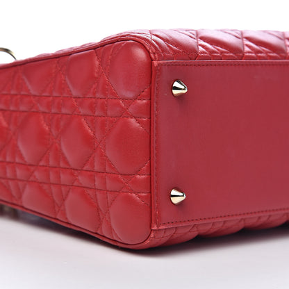 Christian Dior Lambskin Cannage Medium Lady Dior Red 8 of 10