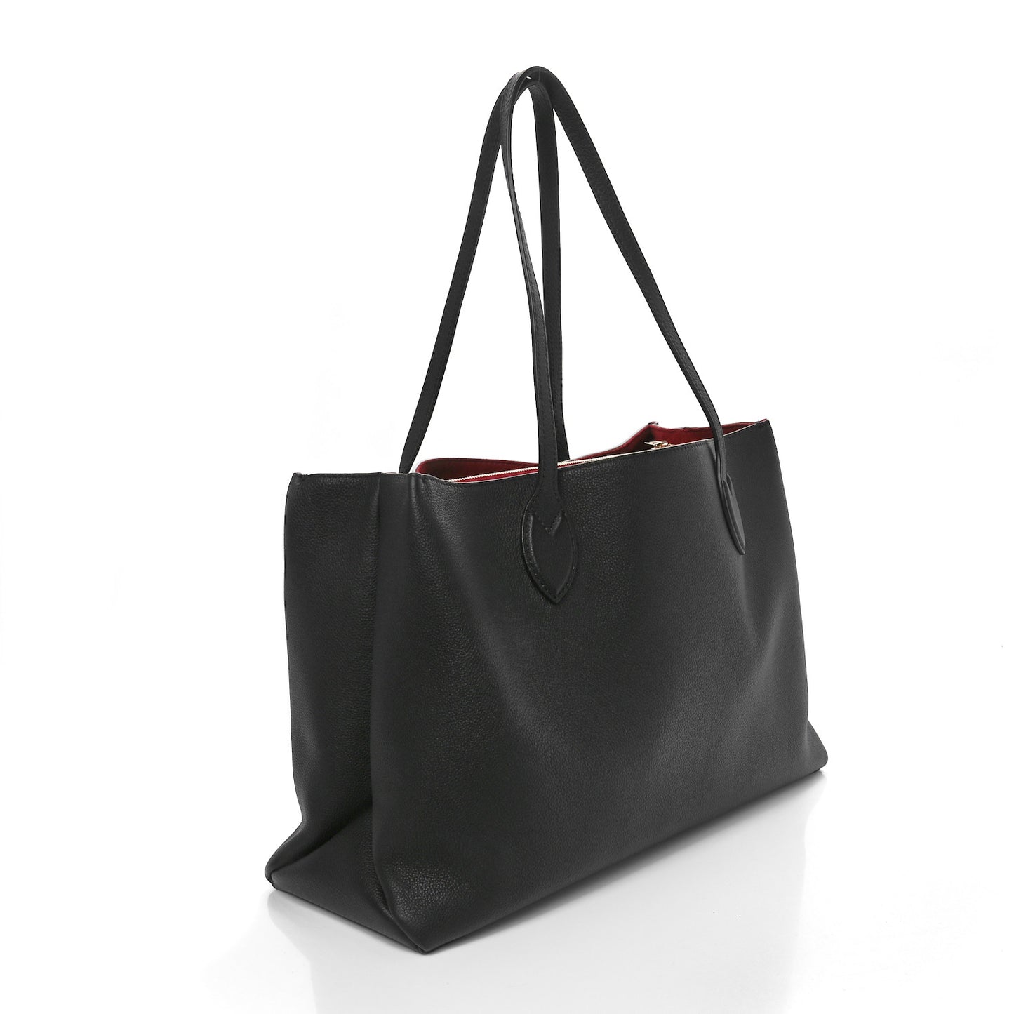 Grained Calfskin Lockme Shopper Black