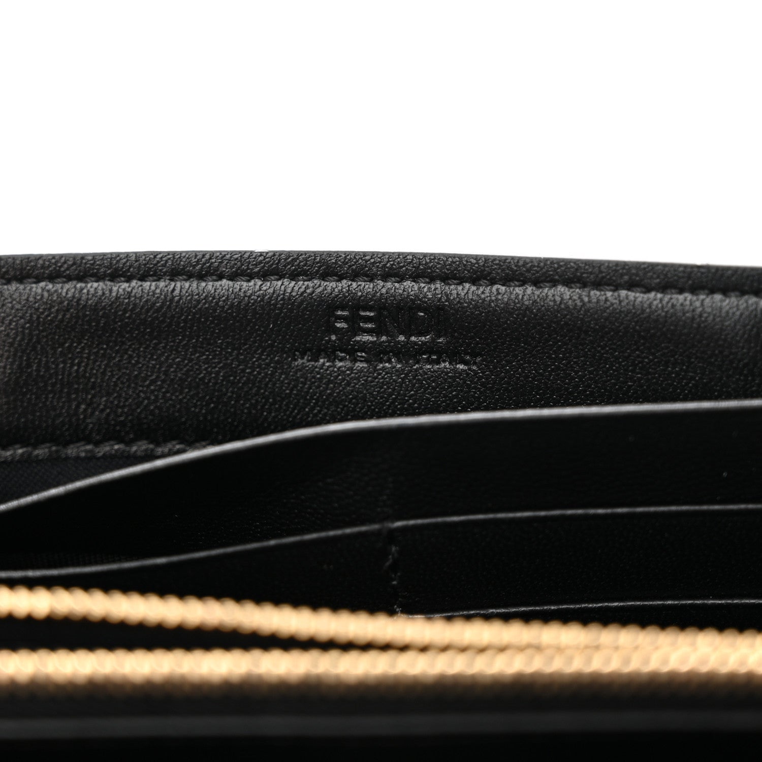 Fendi Nappa Matisse FF Embossed Continental Wallet On Chain Black 7 of 10
