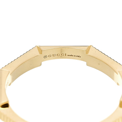 Gucci 18K Yellow Gold Diamond Green Tourmaline Link to Love Ring 50 5.5 4 of 7