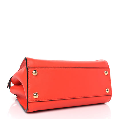 Fendi Vitello Seta Suede FF Mini Peekaboo Iconic Satchel Tulipano Miele Moro 4 of 11