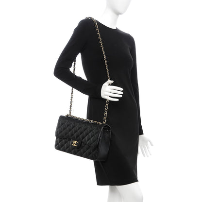 Chanel Caviar Quilted Jumbo Double Flap Black 2 of 8