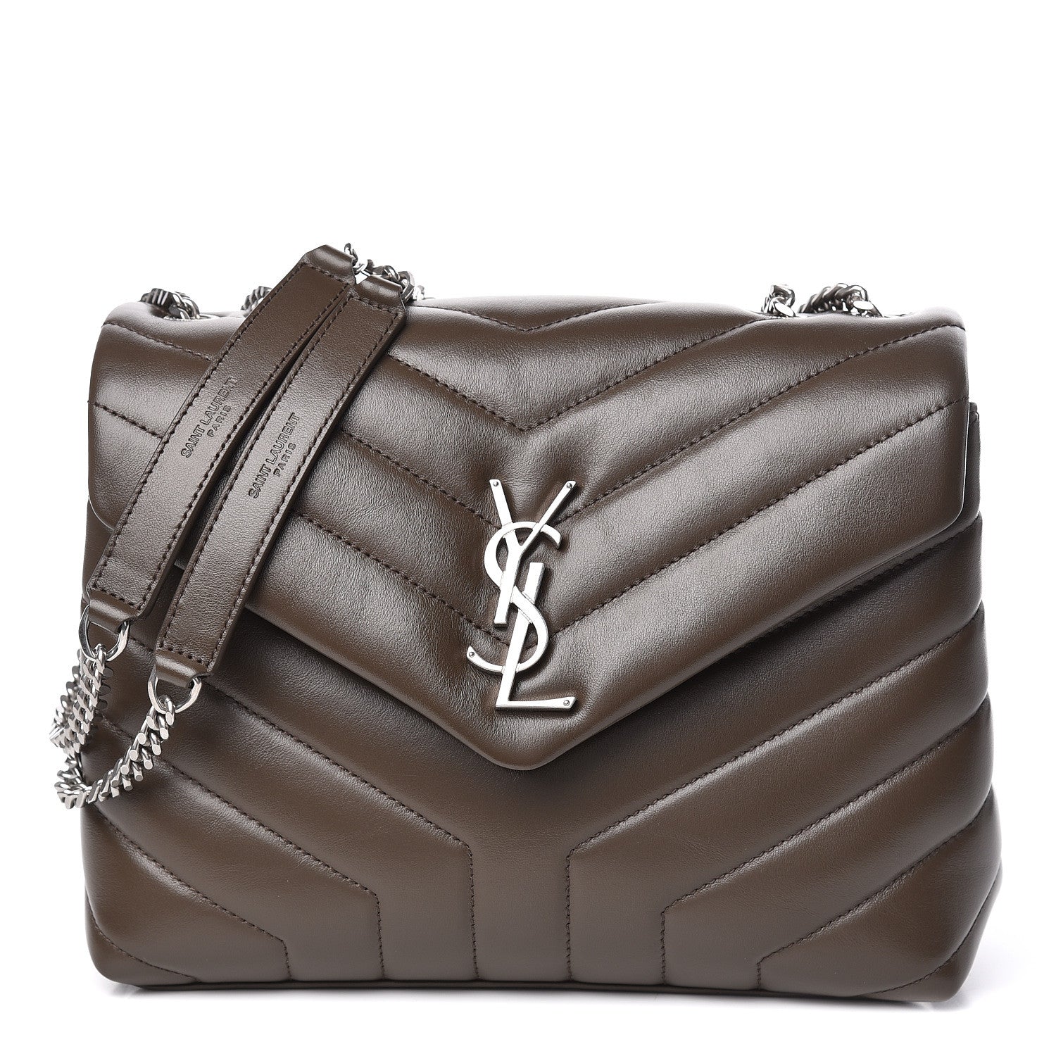 Saint Laurent Calfskin Y Quilted Monogram Small Loulou Chain Satchel Faggio 1 of 10