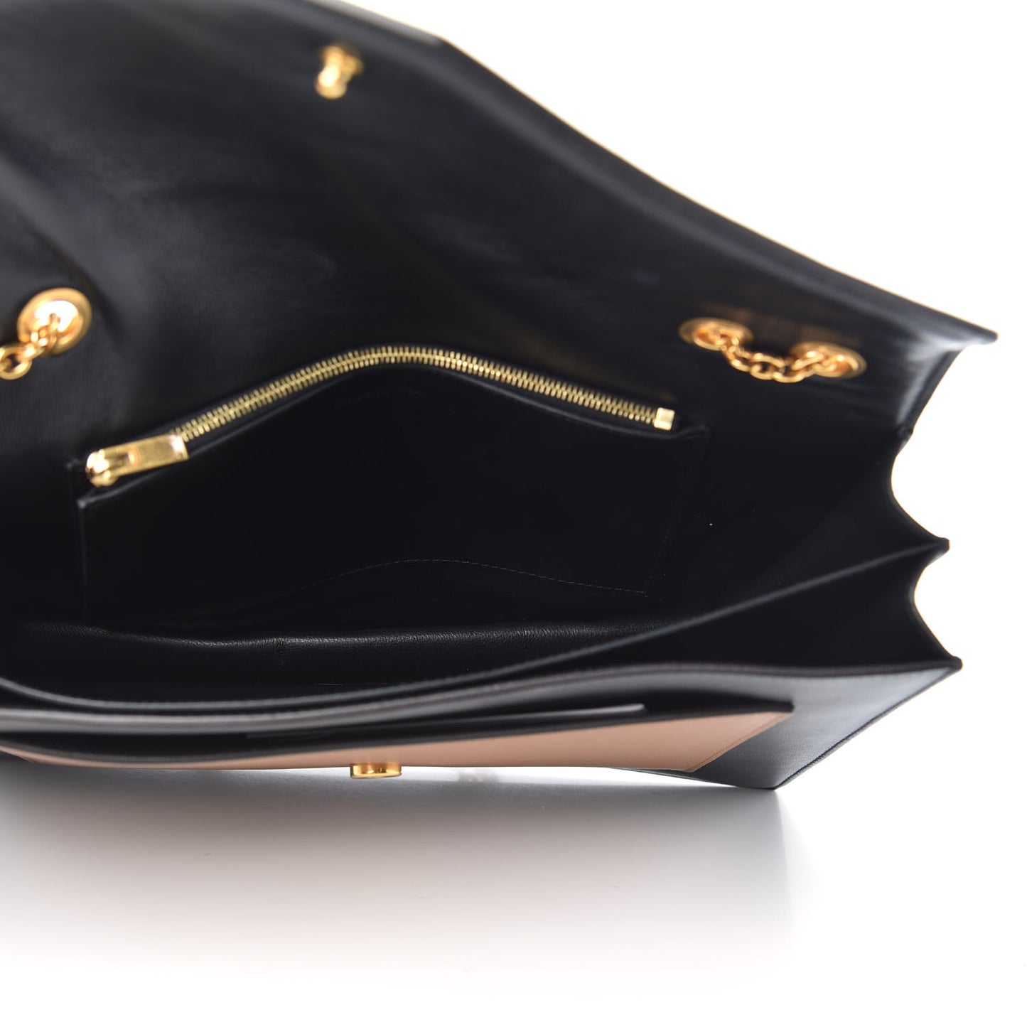 Smooth Calfskin Tri-Color Pocket Chain Flap Tan
