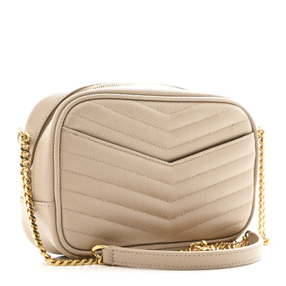 Saint Laurent Grain De Poudre Matelasse Monogram Mini Lou Camera Bag Dark Beige 3 of 11