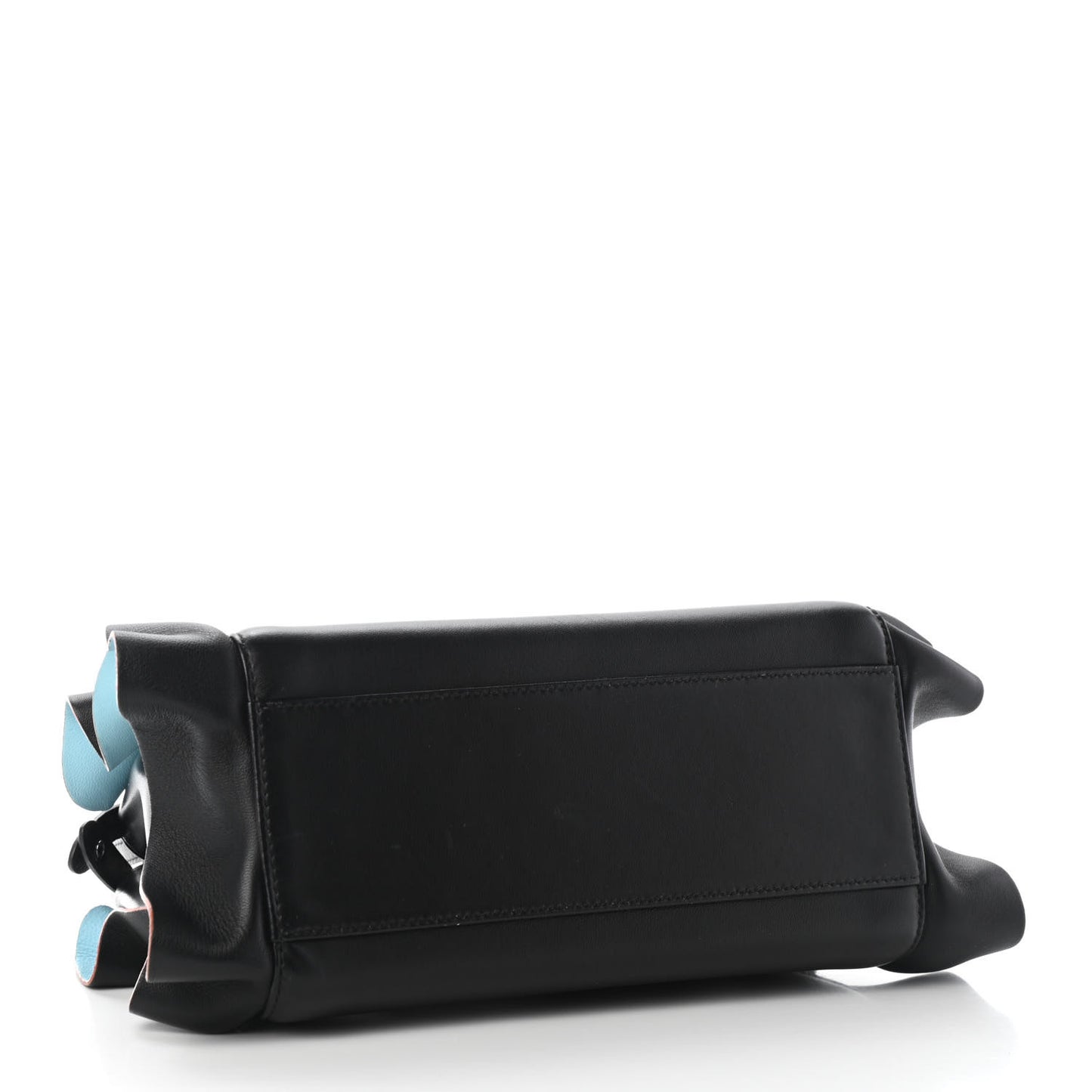 Nappa Waves Bi-Color Mini Peekaboo Iconic Satchel Black Turchese