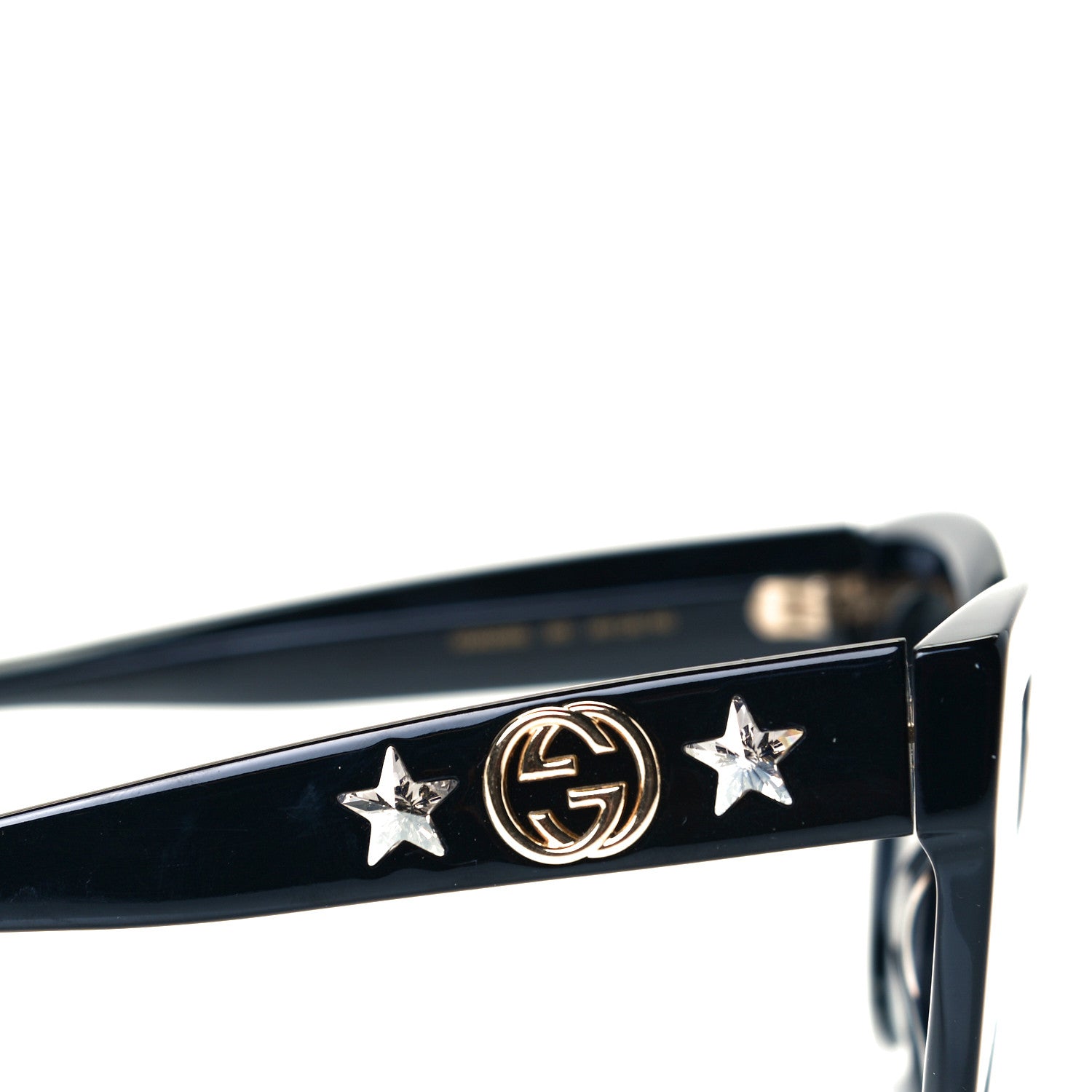Gucci Round Frame Star Sunglasses GG0208S Black 4 of 7