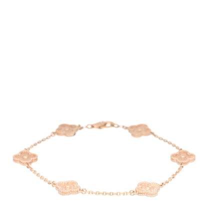 Van Cleef & Arpels 18K Rose Gold 6 Motifs Sweet Alhambra Bracelet 1 of 3