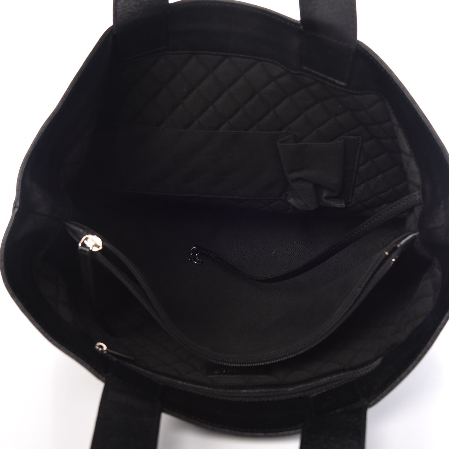 Chanel Goatskin Perforated Large CC Tote Black 7 of 10