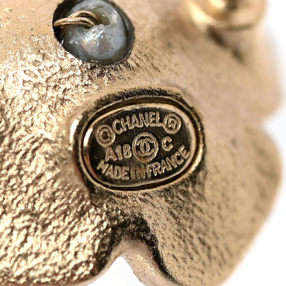 Chanel Pearl Camelia Earrings Gold 4 of 4