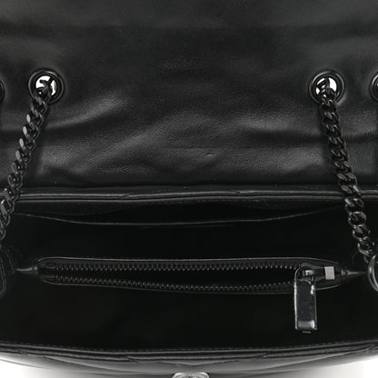 Saint Laurent Calfskin Y Quilted Monogram Monochrome Small Loulou Chain Satchel Black 4 of 9