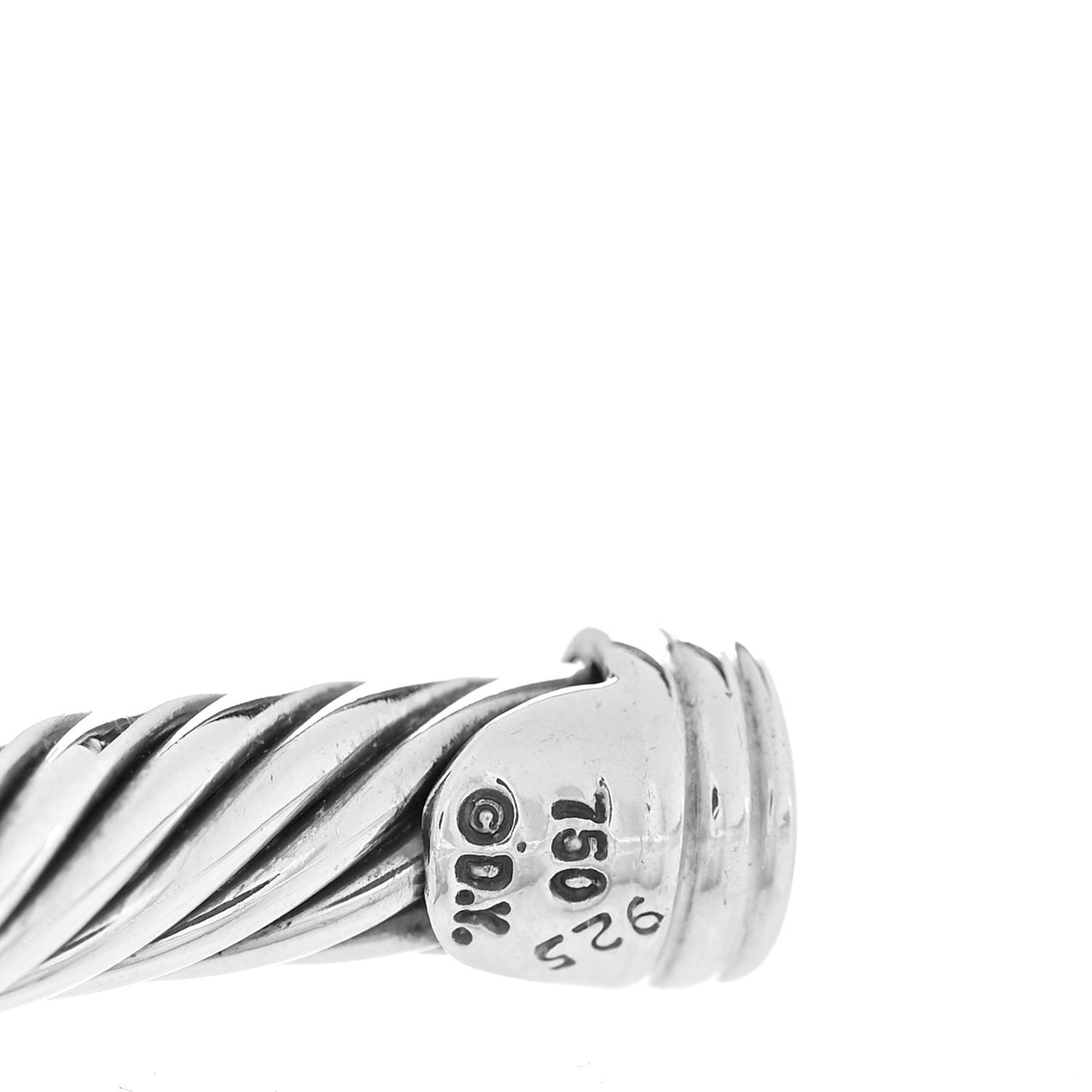 Sterling Silver 18K Yellow Gold Diamond 5mm Cable Classics Single Station Bracelet