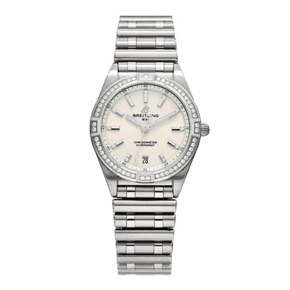 Breitling Stainless Steel Diamond Bezel 32mm Chronomat Quartz Watch Silver A77310591A1A1 1 of 5