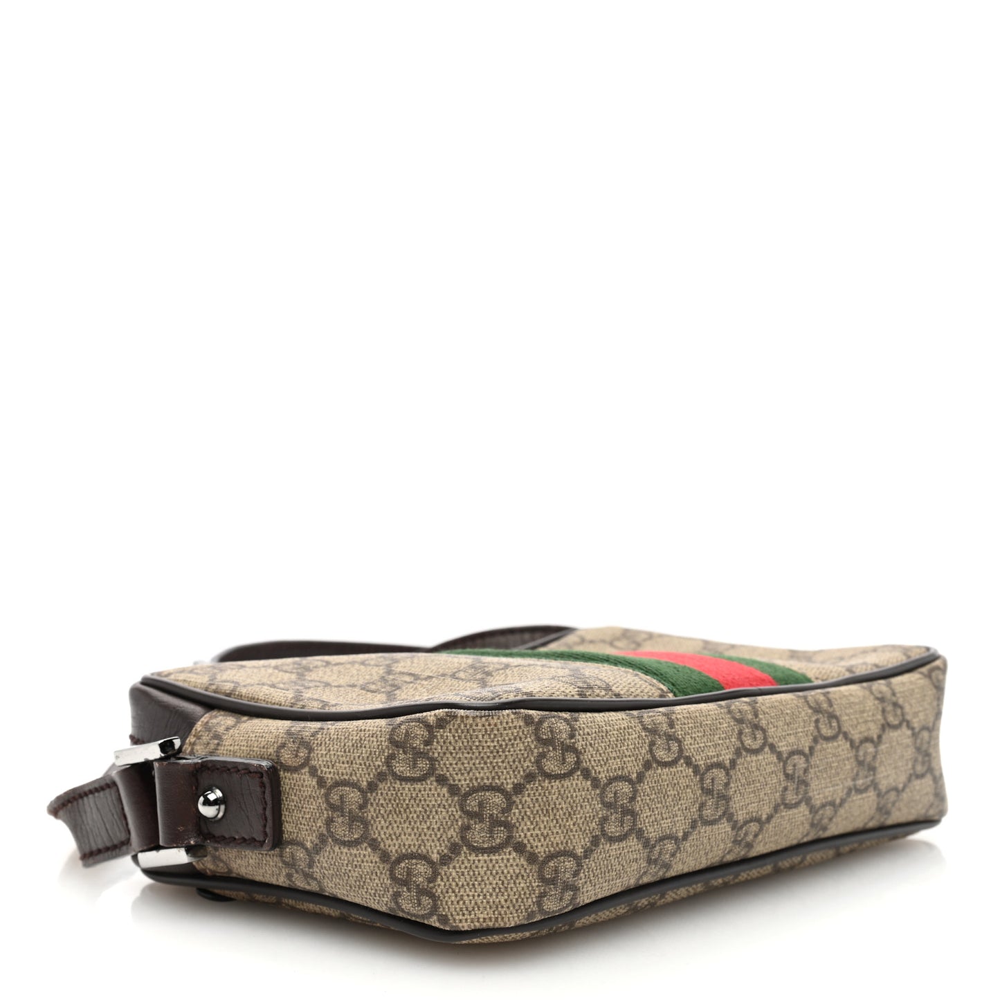 GG Supreme Monogram Canvas Web Shoulder Bag Brown