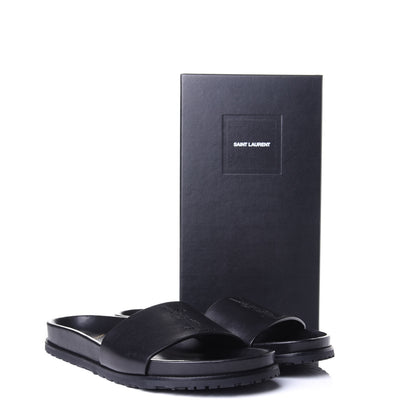 Saint Laurent Calfskin Monogram Jimmy Joan Slide Sandals 42 Black 10 of 10