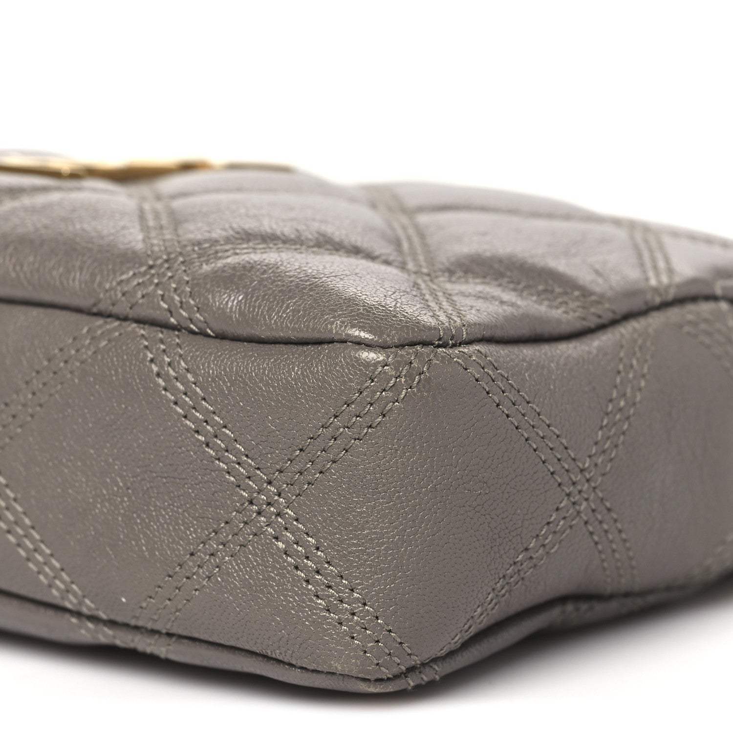 Saint Laurent Grained Lambskin Quilted Mini Becky Double Zip Bag Taupe 11 of 11