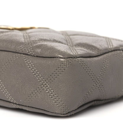 Saint Laurent Grained Lambskin Quilted Mini Becky Double Zip Bag Taupe 11 of 11