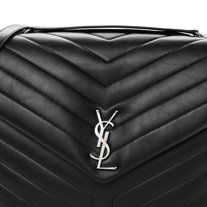 Saint Laurent Calfskin Y Quilted Monogram Large Loulou Chain Satchel Black 8 of 10