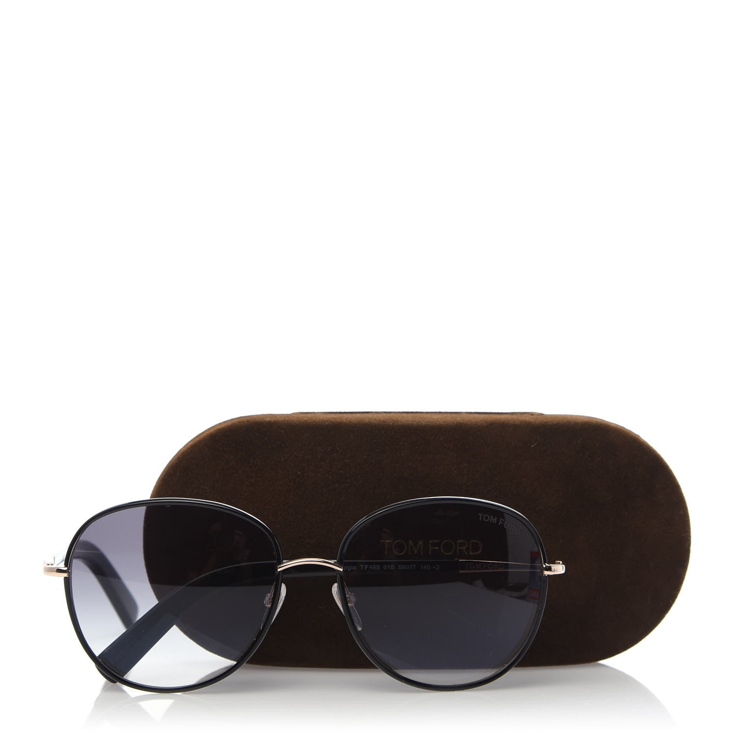 Tom Ford Acetate Georgia Sunglasses TF498 Black 8 of 8