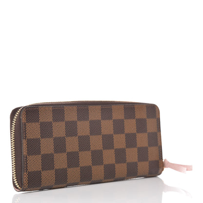 Louis Vuitton Damier Ebene Clemence Wallet Rose Ballerine 3 of 10