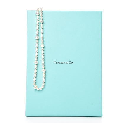 Tiffany Sterling Silver Ziegfeld Graduated Pearl Necklace 32" 7 of 7