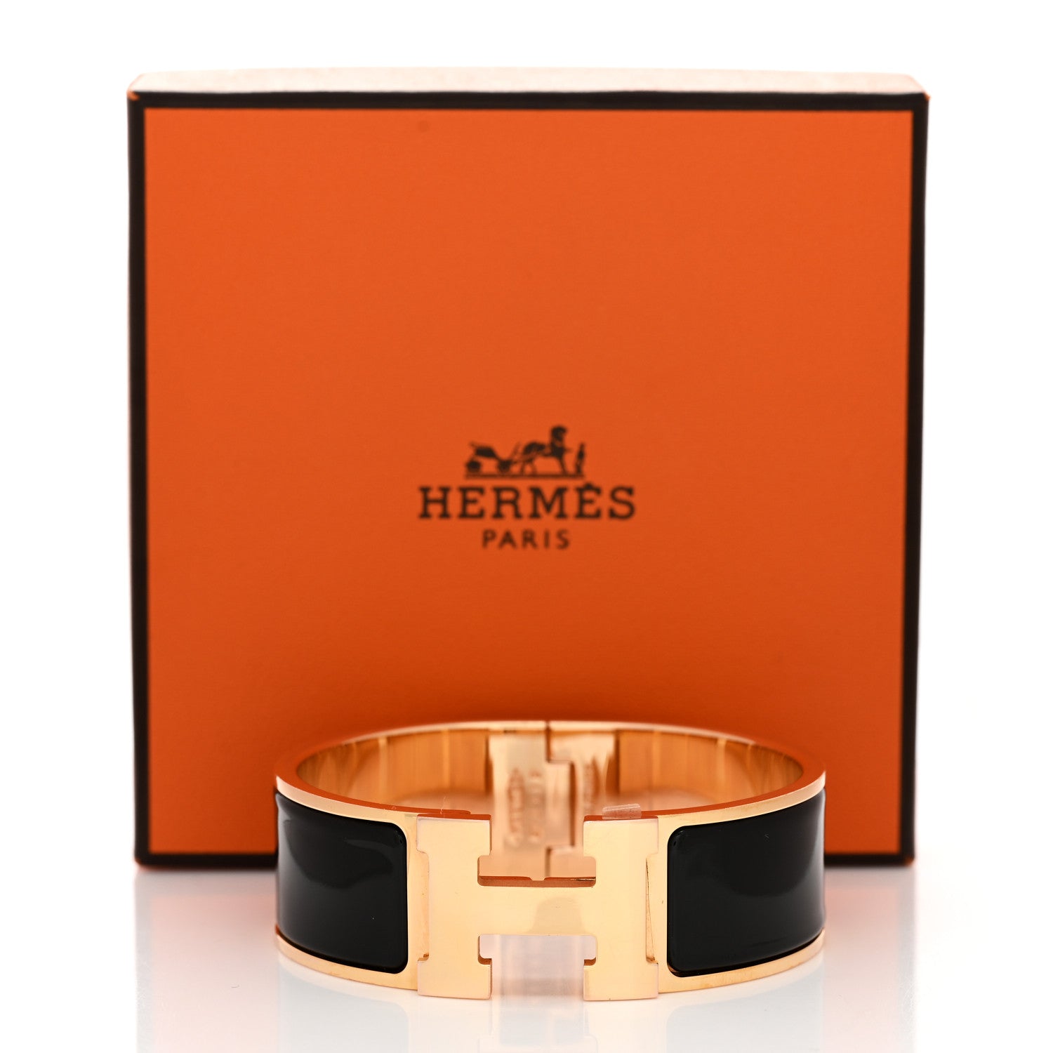 Hermes Enamel Wide Clic Clac H Bracelet PM Black 5 of 5