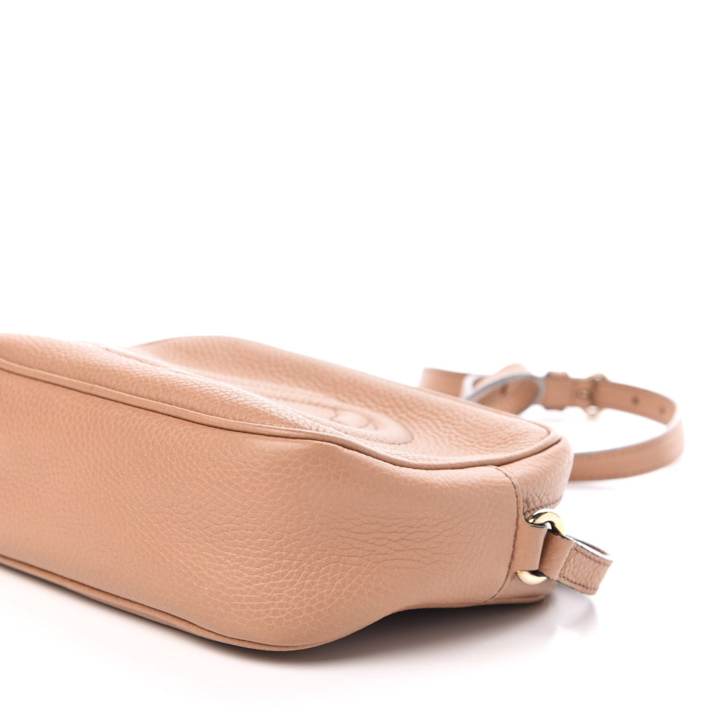 Pebbled Calfskin Small Soho Disco Bag Rose Beige