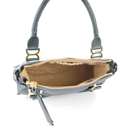 Chloe Natural Grain Calfskin Medium Marcie Satchel Teal 5 of 8