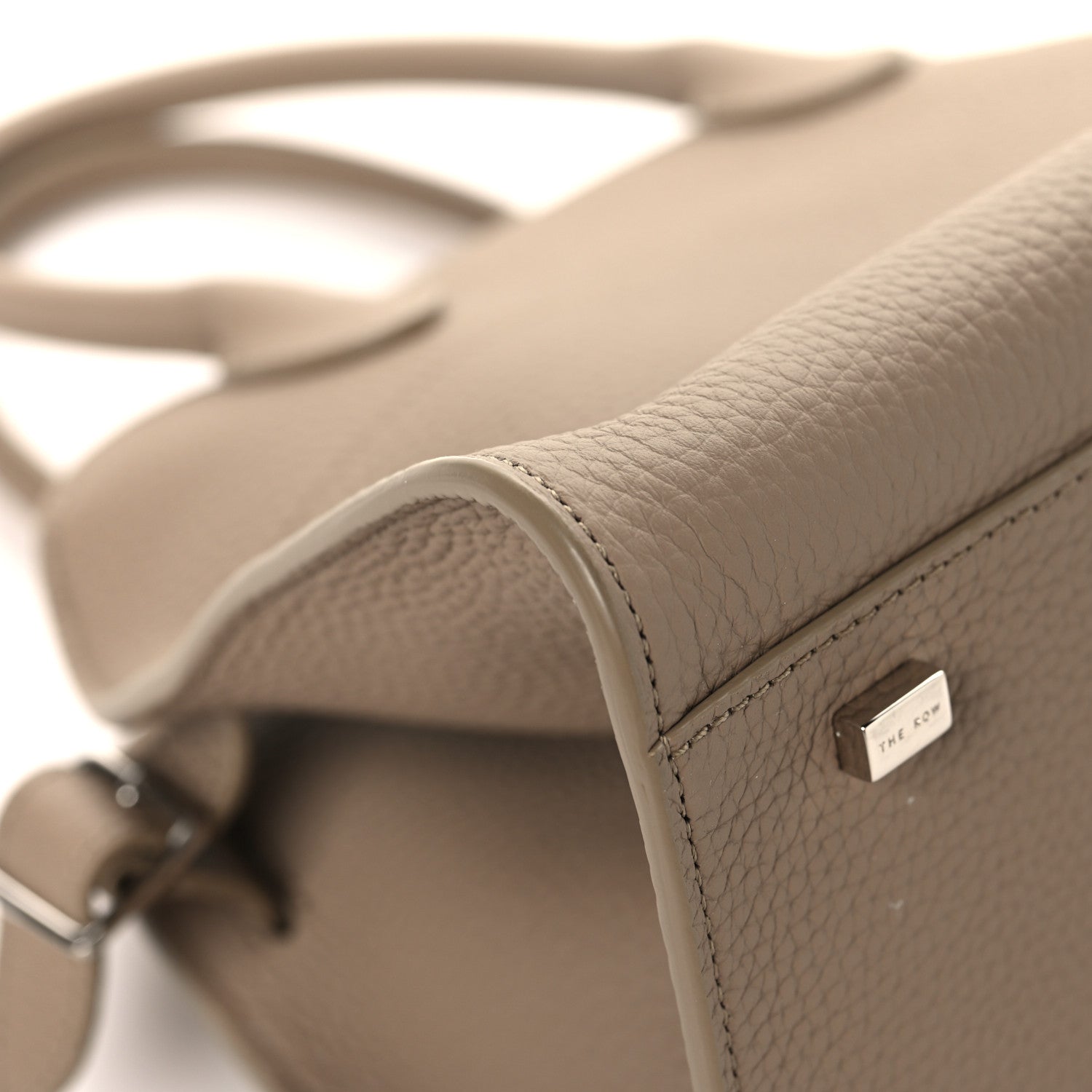 The Row Grained Calfskin Soft Margaux 10 Bag Dark Taupe 8 of 11