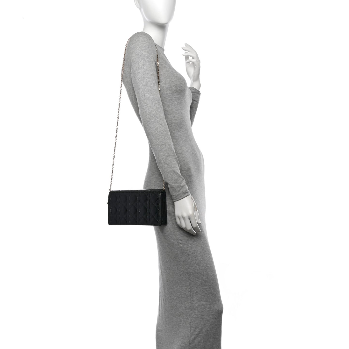 Patent Cannage Lady Dior Pouch Black