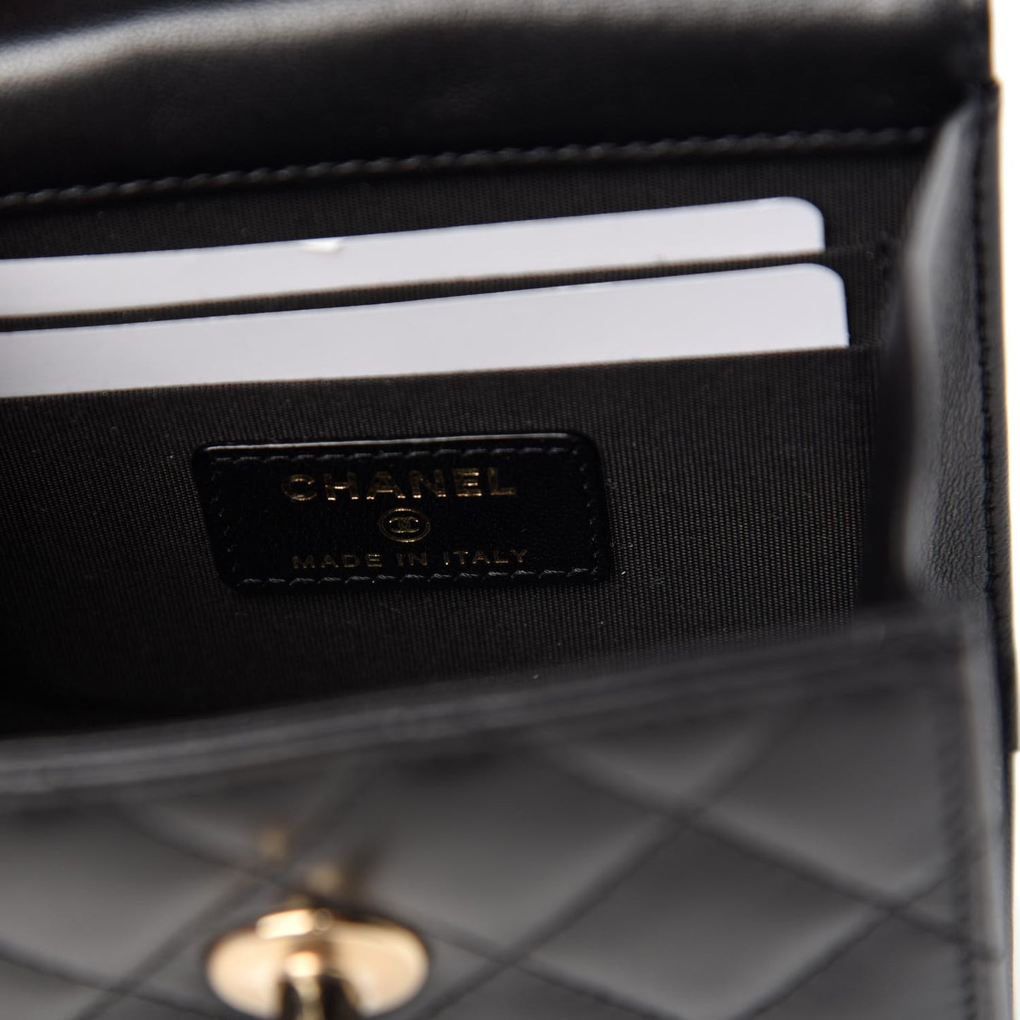 Lambskin Quilted Mini Trendy CC Chain Wallet Black