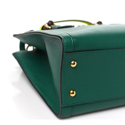 Gucci Wonka Grain Calfskin Small Diana Tote Bag Green Yellow Fluo 8 of 9