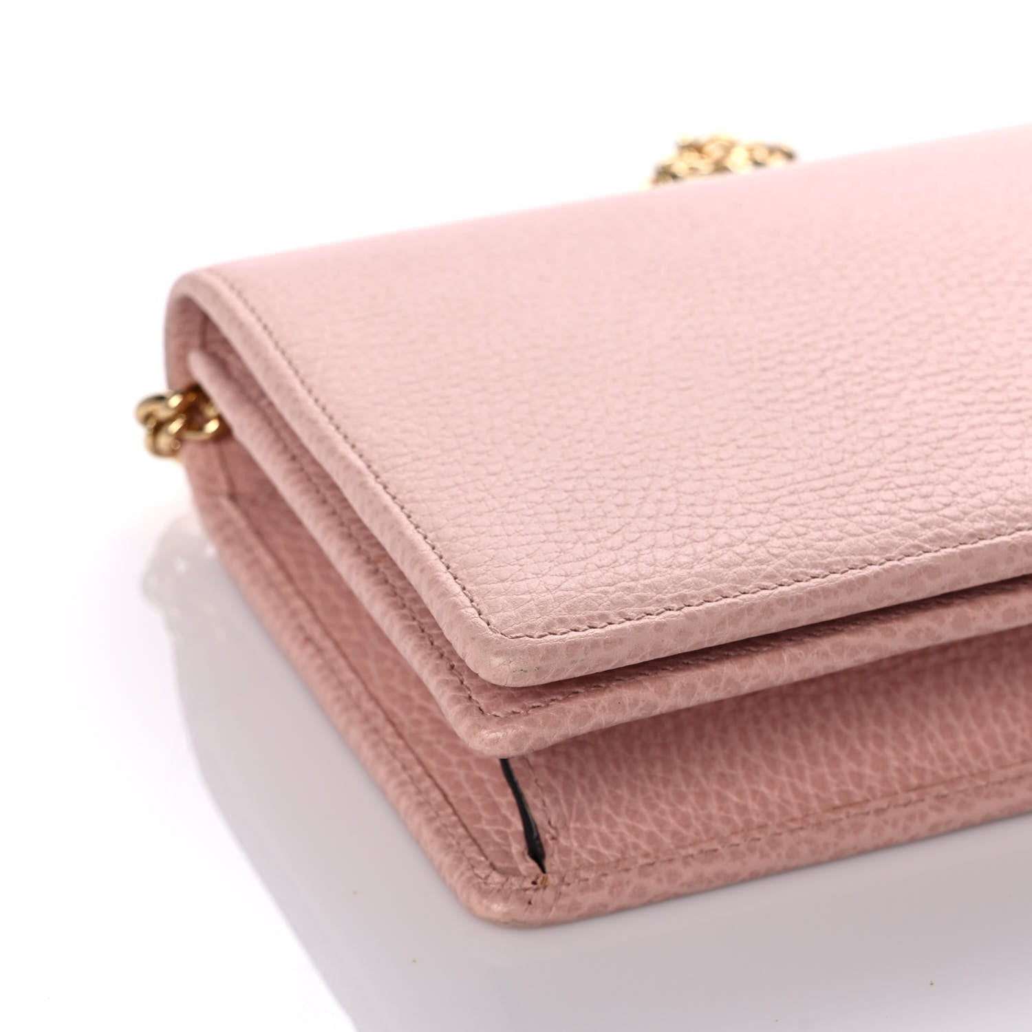 Gucci Dollar Calfskin Mini GG Marmont Chain Wallet Perfect Pink 8 of 10