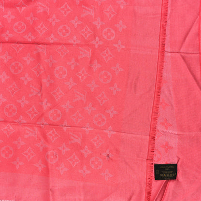 Louis Vuitton Silk Lurex Wool Monogram Shine Shawl Fuchsia 3 of 3