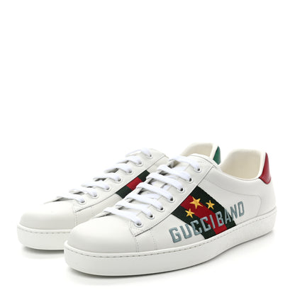 Gucci Calfskin Web Mens Gucci Band Ace Sneakers 9 White 3 of 8