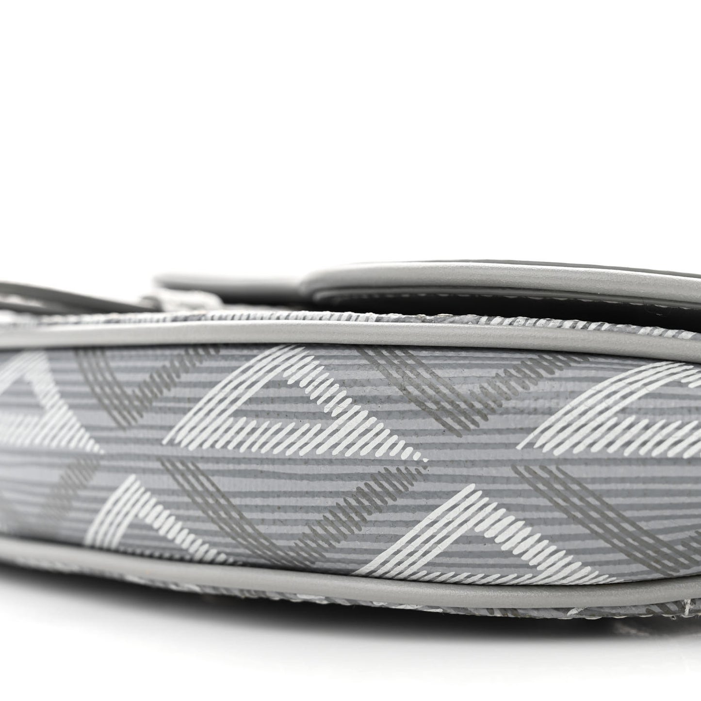 CHRISTIAN DIOR Coated Canvas CD Diamond Mens Mini Saddle Bag Grey