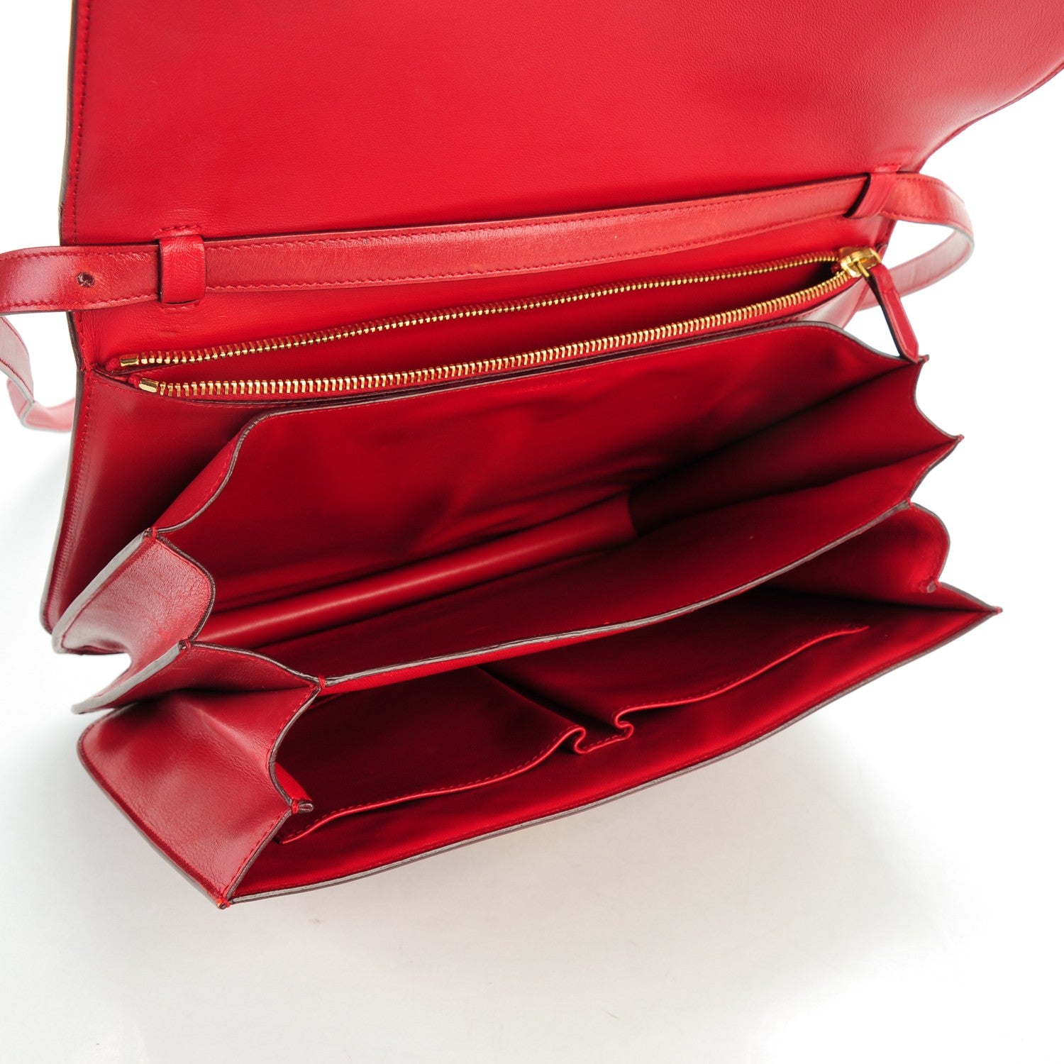 Celine Smooth Calfskin Large Classic Box Flap Bag Red 5 of 13
