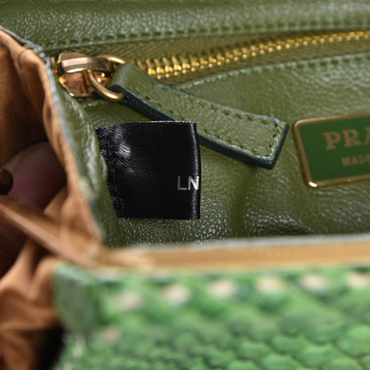 Prada Tessuto Nylon Python Frame Tassel Bag Brandy 8 of 9