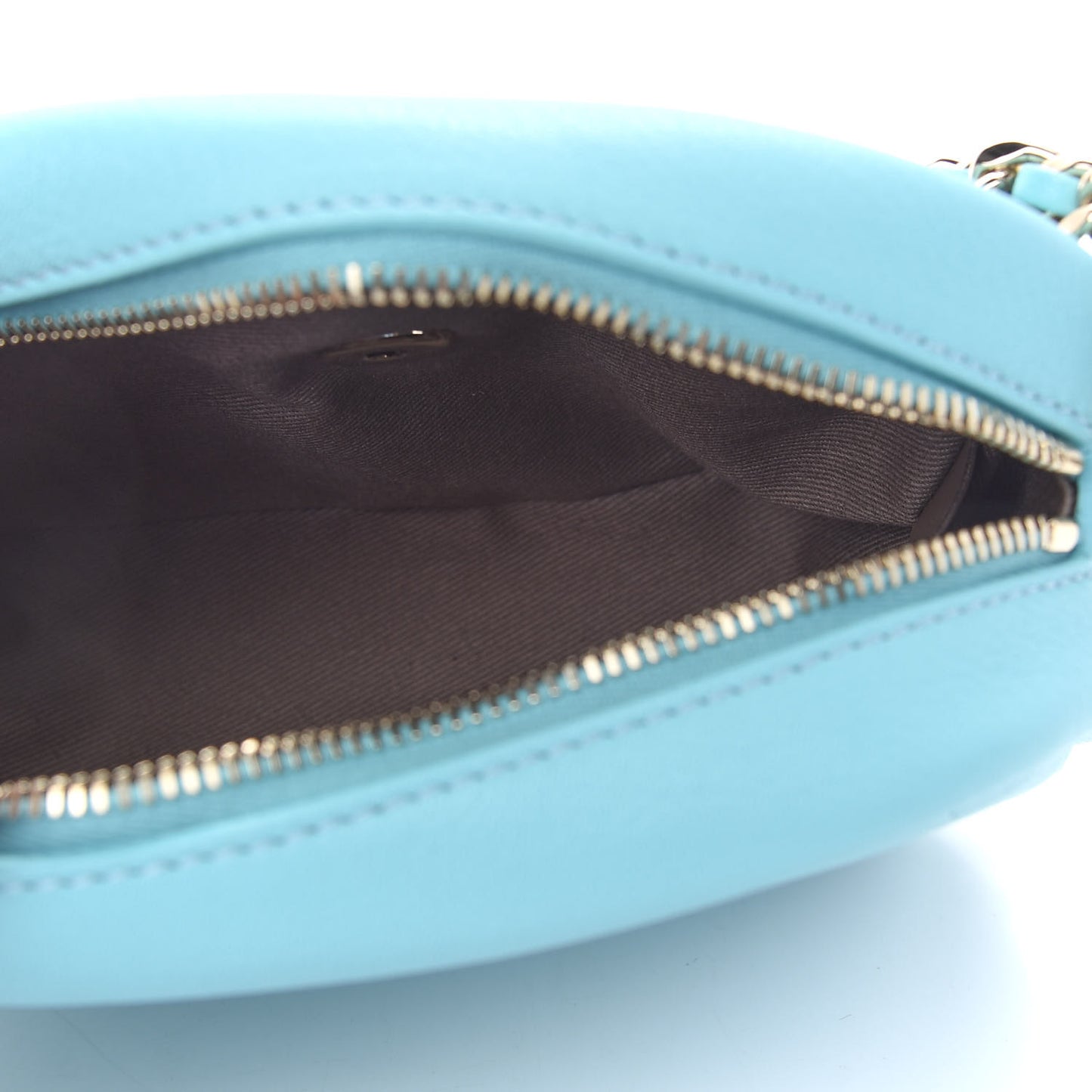 Goatskin Quilted Small Casual Trip Camera Case Light Blue