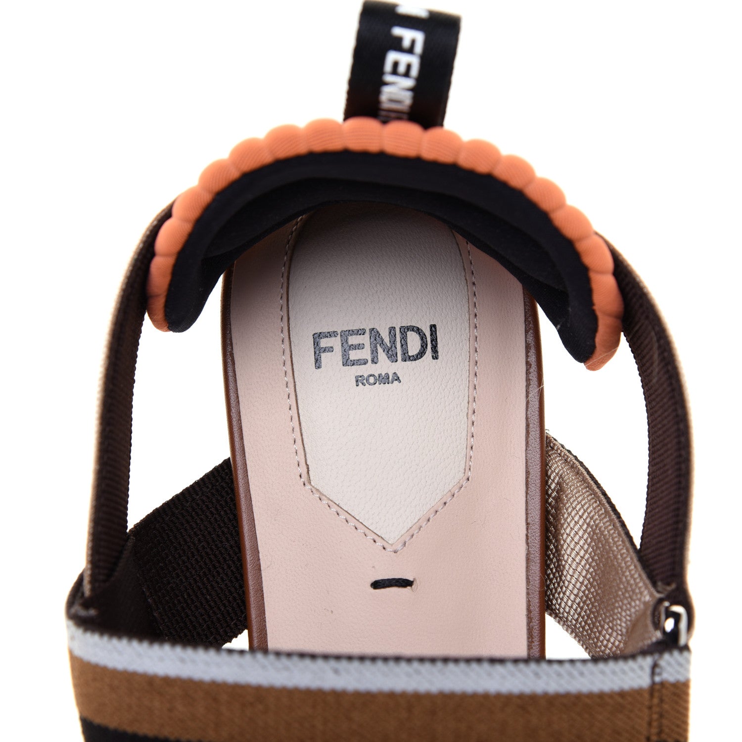 Fendi PVC Calfskin FF Colibri Slingback Ballerina Flats 38 Aranciata Cuoio 7 of 8