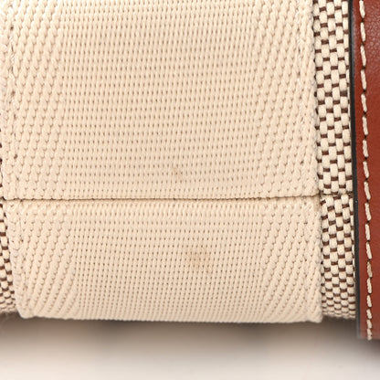 Chloe Cotton Calfskin Small Woody Ribbon Tote White Brown 12 of 13