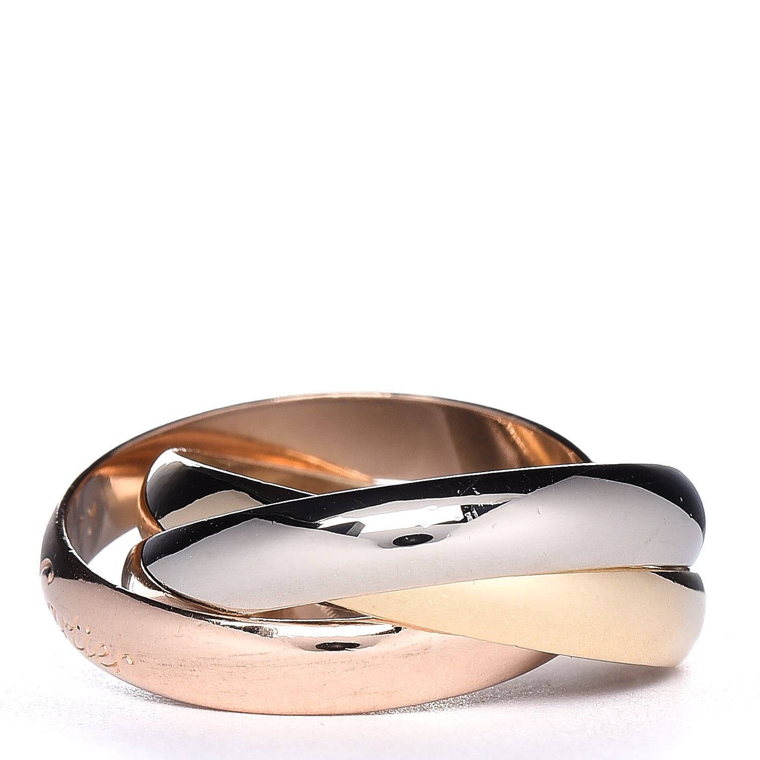 Cartier 18K Pink Yellow White Gold Classic Les Must De Trinity Ring 51 5.75 3 of 5