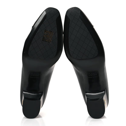 Chanel Lambskin Cap Toe CC Pumps 39 Black 5 of 8